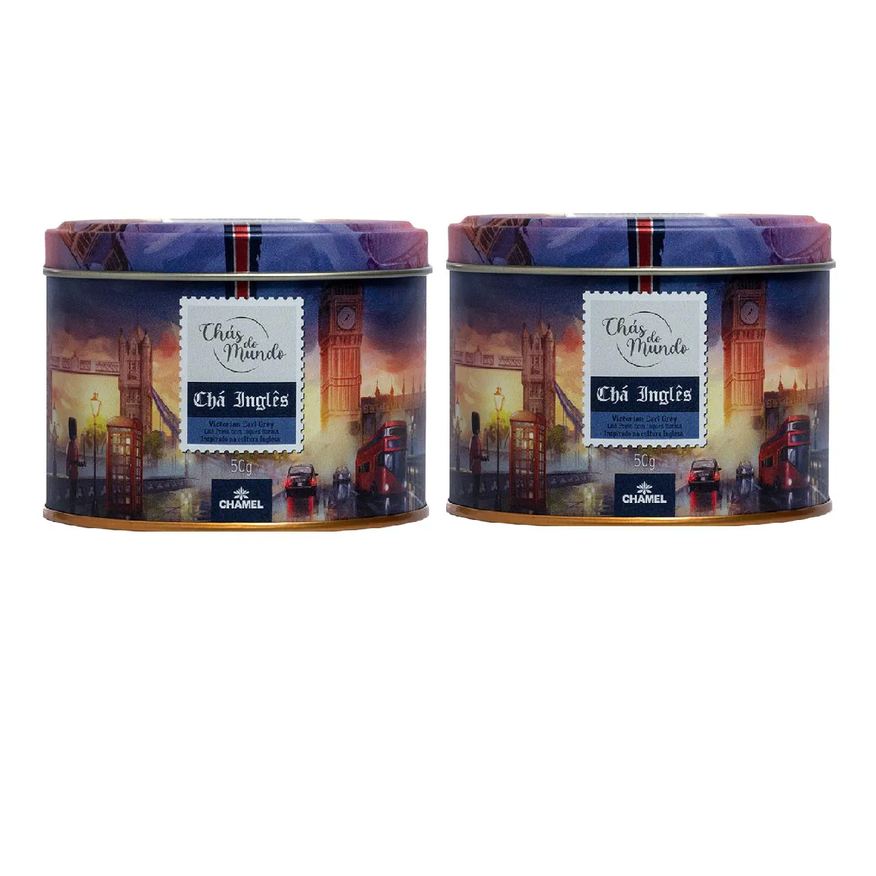 Chamel Kit 02 Chás do Mundo Pouch Chá Inglês Lata 50g
