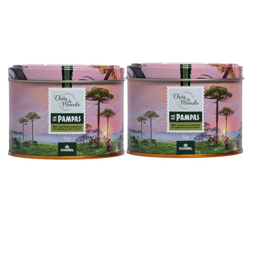 Chamel Kit 02 Chás do Mundo Pouch Chá Pampas Lata 50g