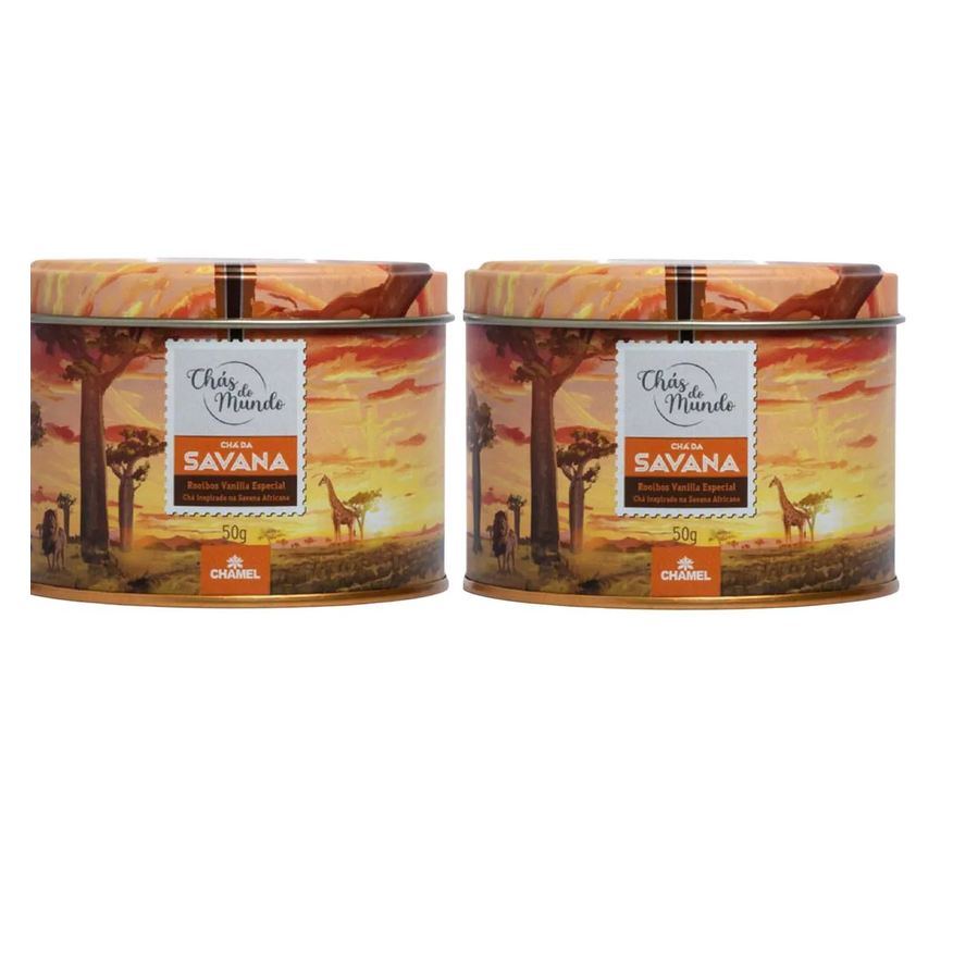 Chamel Kit 02 Chás do Mundo Pouch Chá Savana Lata 50g