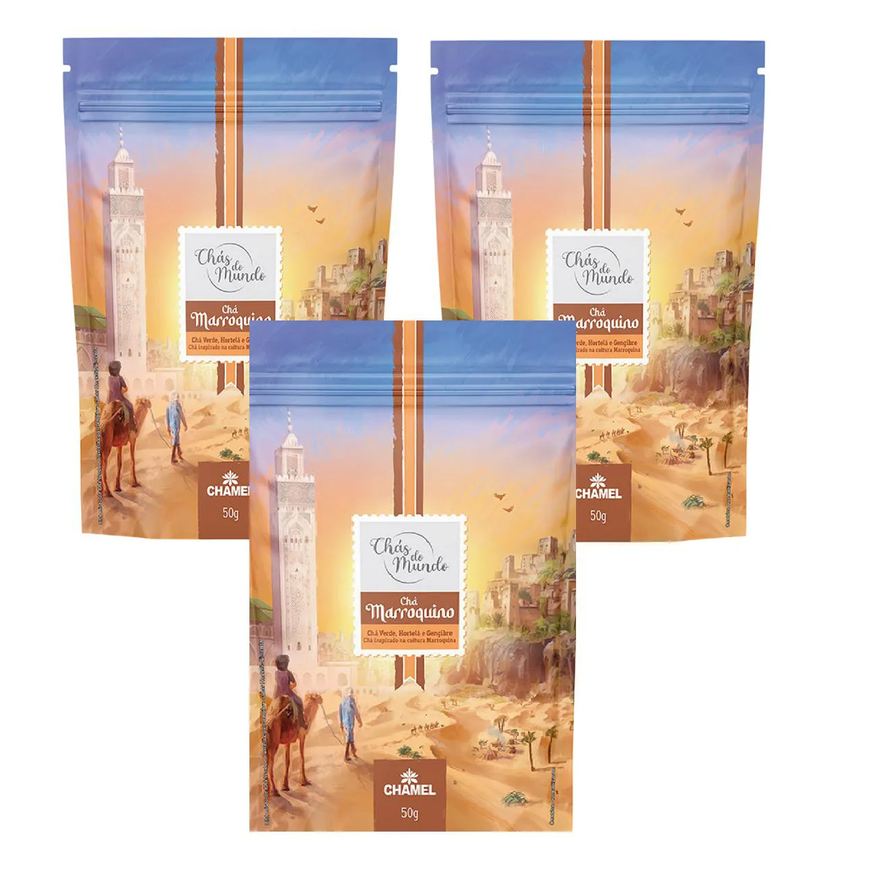 Chamel Kit 03 Chás do Mundo Pouch Chá Marroquino 50g