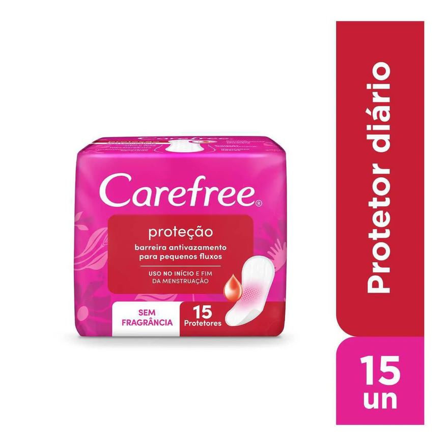 Diário Protetor Carefree Proteção Sem Perfume 15 unidades