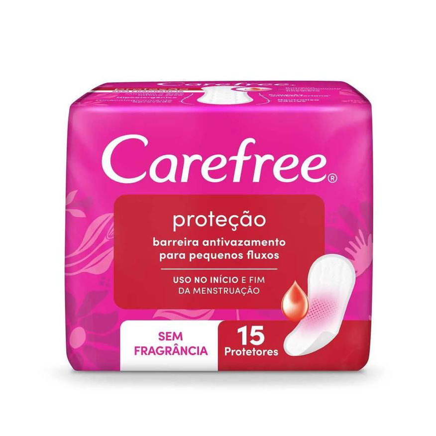 Diário Protetor Carefree Proteção Sem Perfume 15 unidades