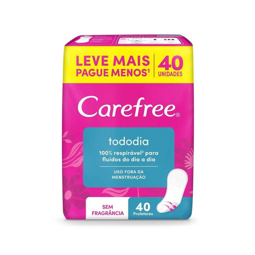 Diário Protetor Carefree Todo Dia Sem Perfume 40 unidades