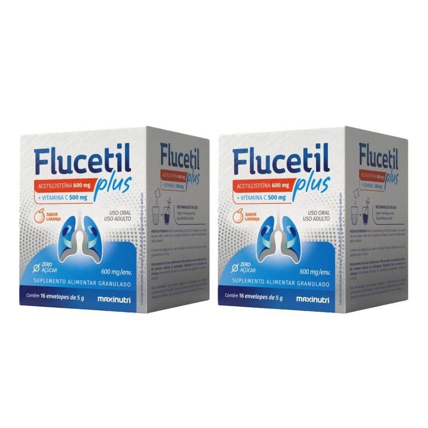MAXINUTRI KIT 2X FLUCETIL PLUS (ACETILCISTEíNA + VITAMINA C) 16 SACHêS