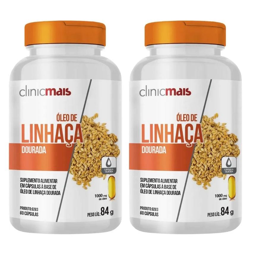 Clincmais Kit 2x Óleo de Linhaça Dourada 1000mg 60 cápsulas - Clinicmais