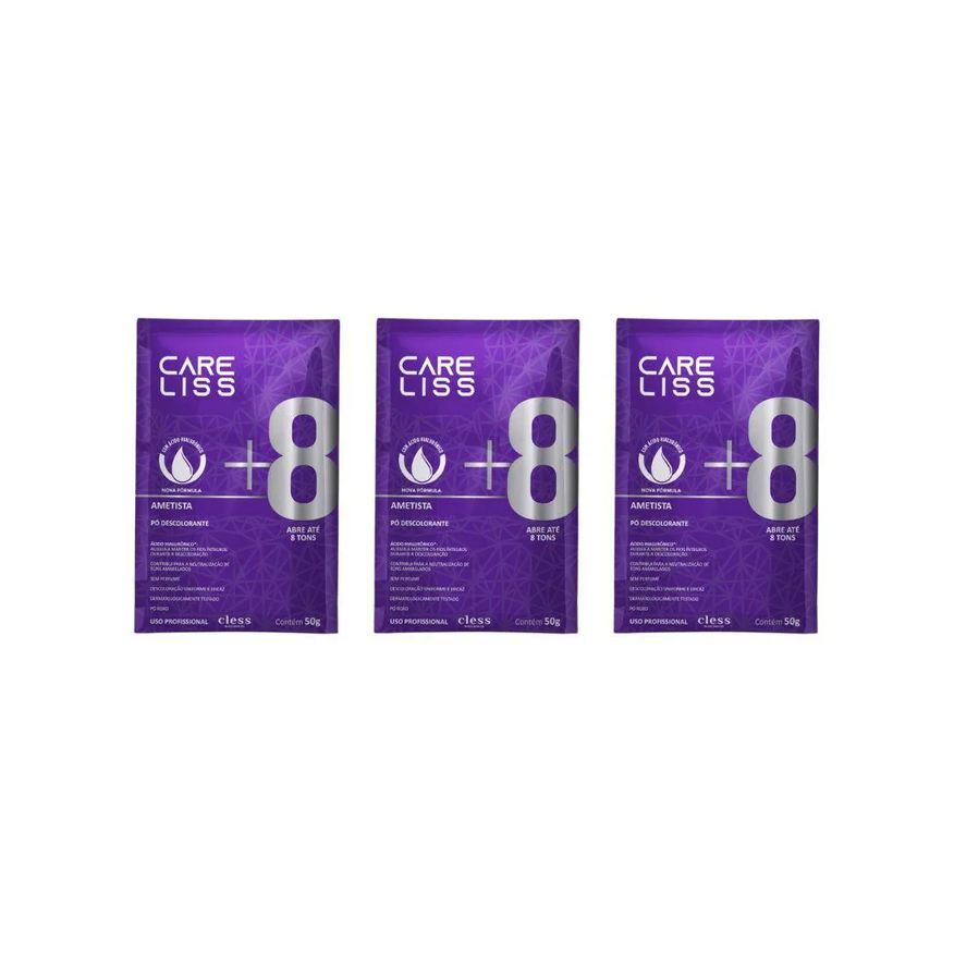 Cless Po Descolorante Care Liss 50g Ametista - Kit C / 3un