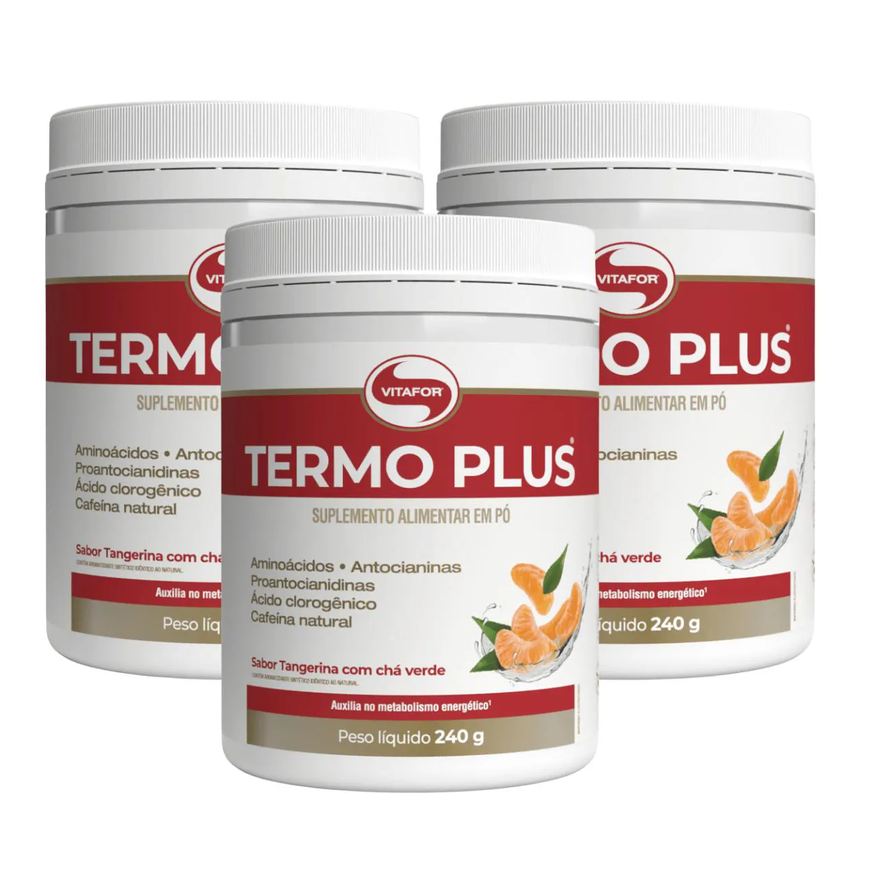 Vitafor Kit 3 Termo Plus 240g Tangerina e Chá Verde