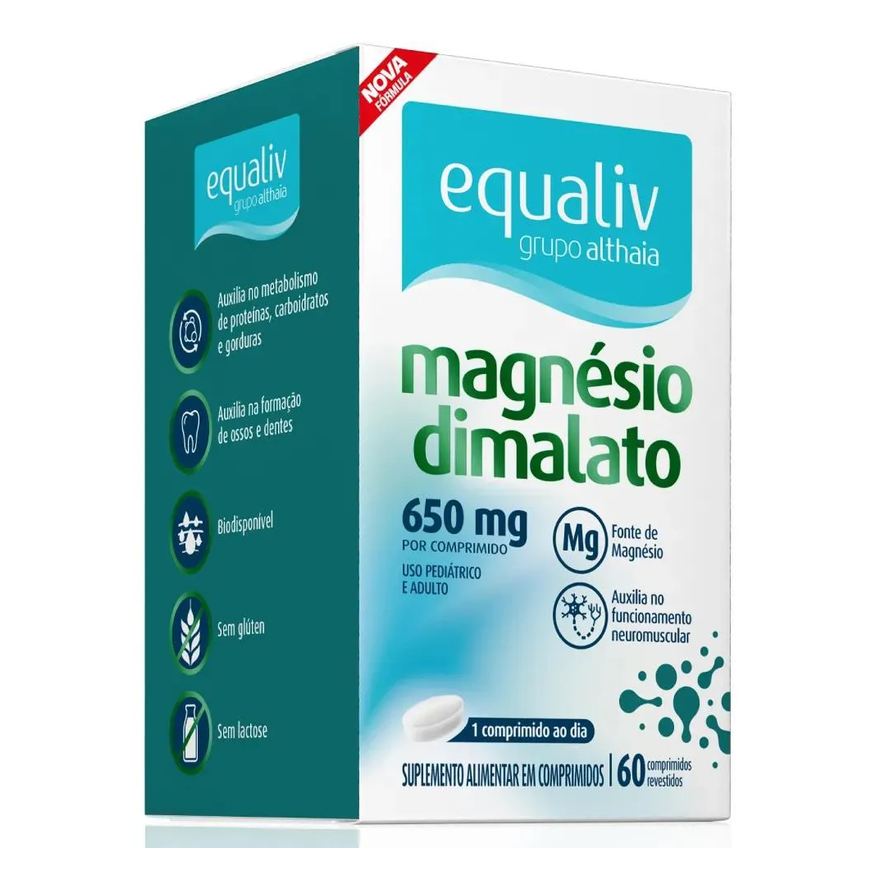 Equaliv Suplemento Alimentar Magnésio Dimalato 60cps