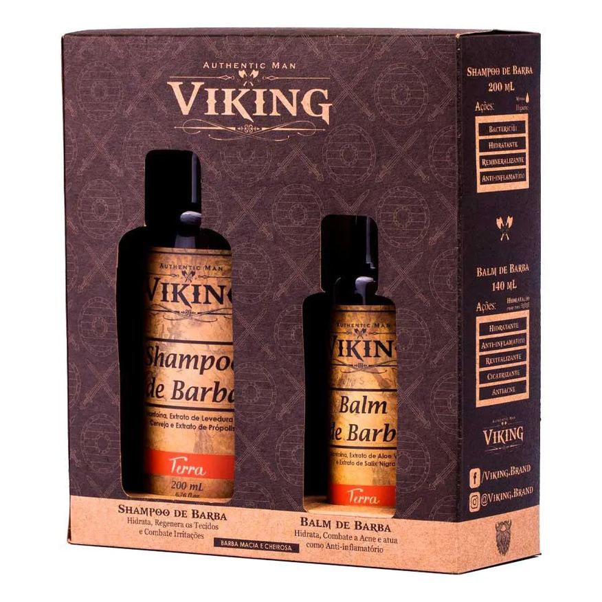 Viking Kit Shampoo + Balm de Barba Linha Terra