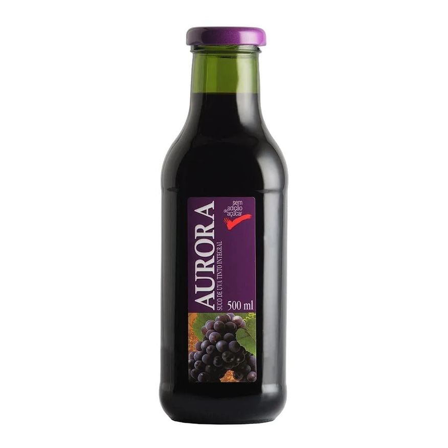Aurora Suco de Uva Tinto Integral 500ml - Embalagem com 12 unidades