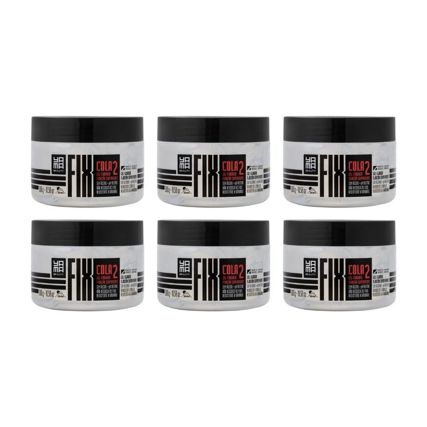 Yamá Gel Fixador Yama Fix 300g Cola - Kit C / 6un