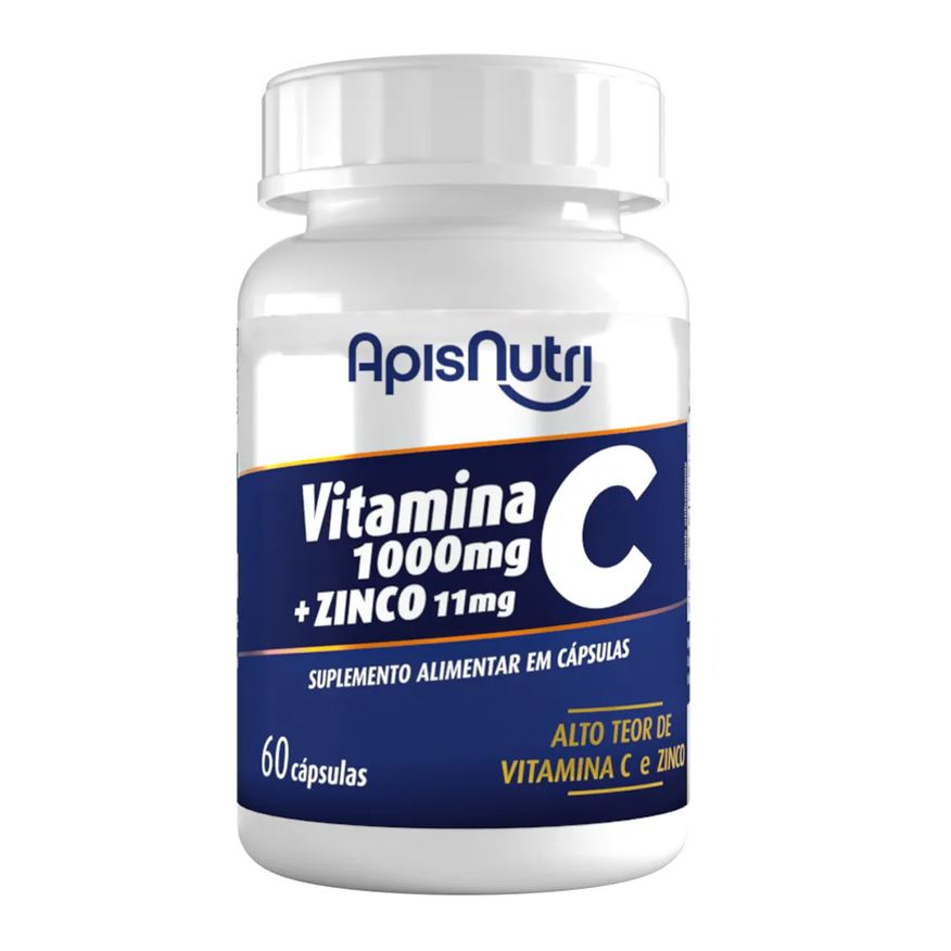 Apisnutri Vitamina C + Zinco 1100mg (60 Cápsulas) - Padrão: Único
