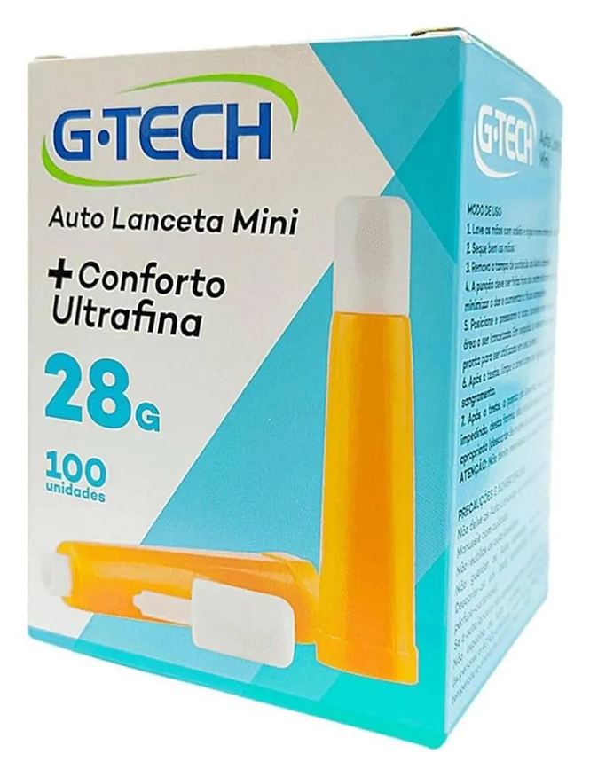 G-tech Auto Lanceta Mini +conforto Ultrafina 28g 100un