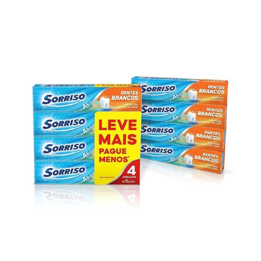 Colgate Creme Dental Clareador Sorriso Dentes Brancos 90g 4 unidades