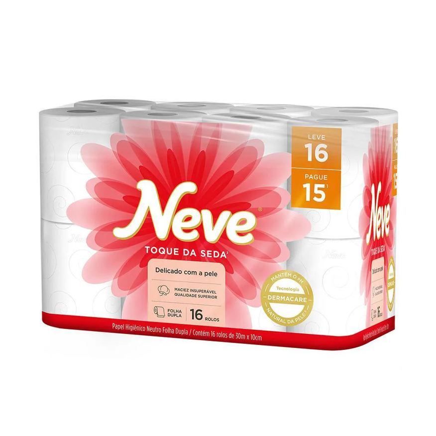 Seda Kit 3 Papel Higiênico Neve Toque de Folha Dupla 16un Cada