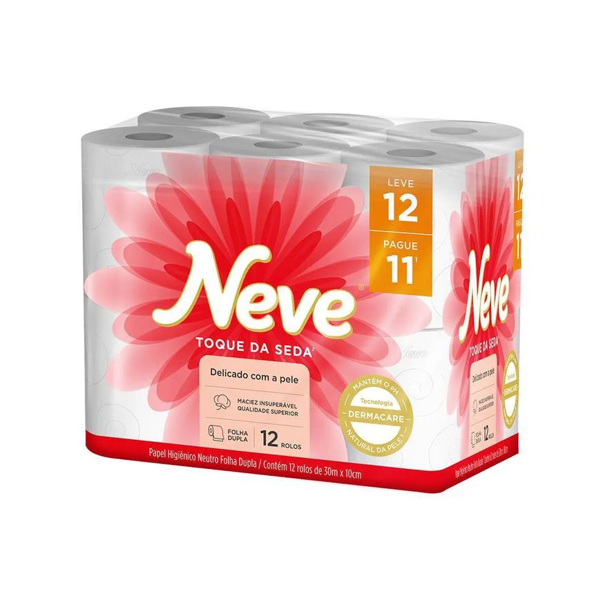 Seda Papel Higiênico Neve Toque de Folha Dupla