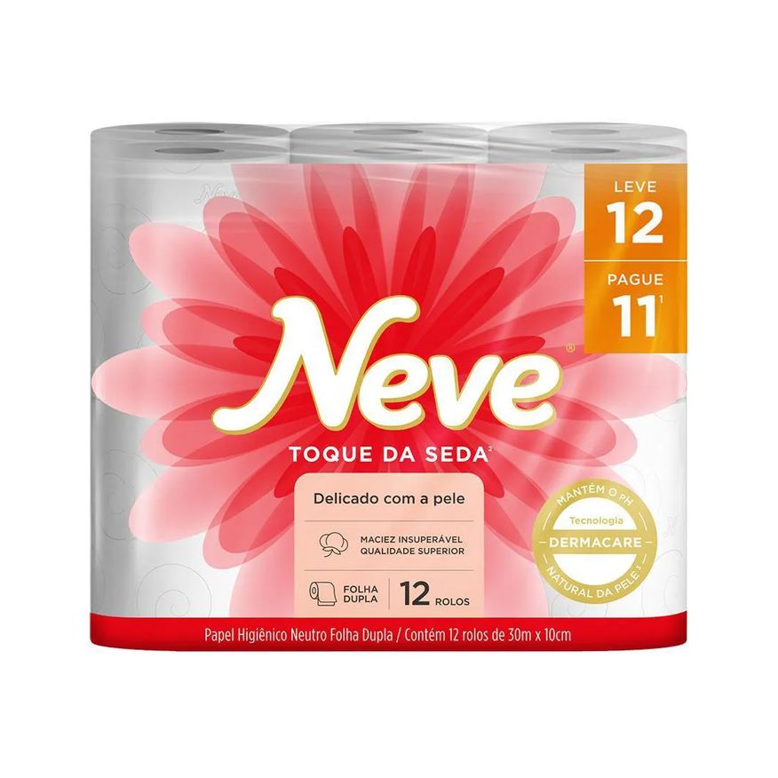 Seda Papel Higiênico Neve Toque de Folha Dupla