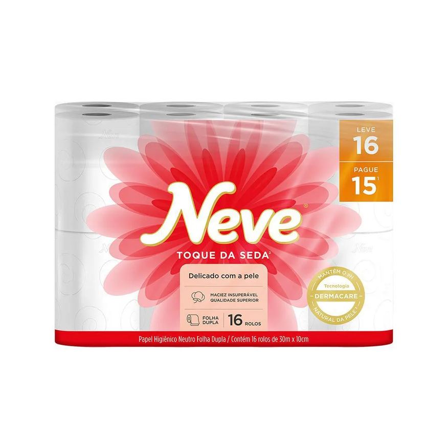 Seda Papel Higiênico Neve Toque de Folha Dupla