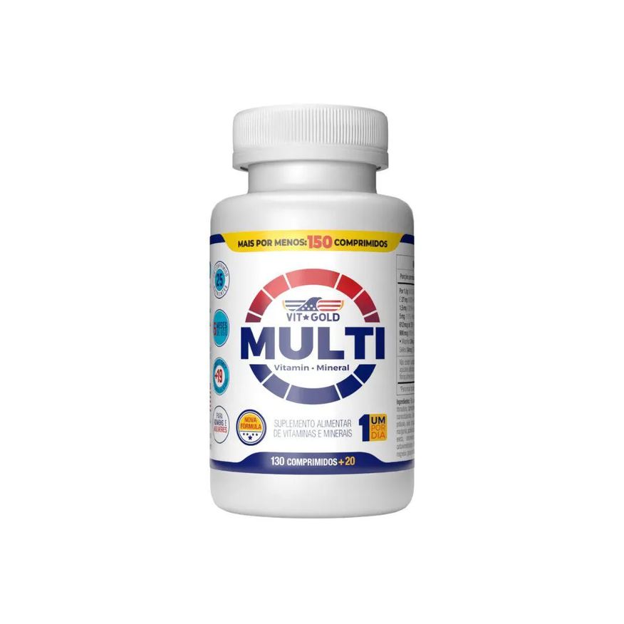 Vit Gold Multivitamínico Multi Vitgold 130 + 20 Comprimidos.