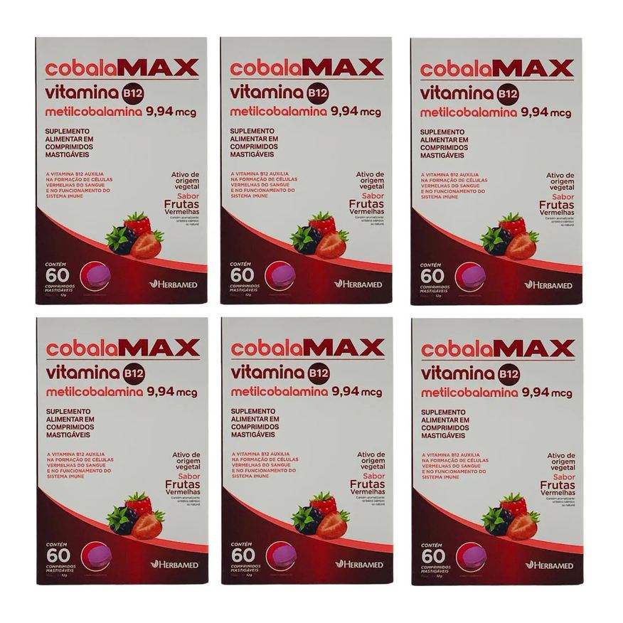 Herbamed 6 Unidades Vitamina B12 Cobalamax 60 comprimidos