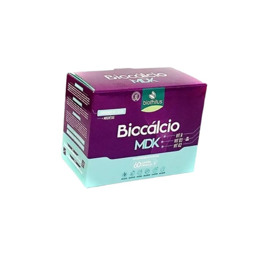 Biofhitus BIOCALCIO MDK 60 CáPSULAS CALCIO 1250mg + A, D3, K2 E MAGNéSIO