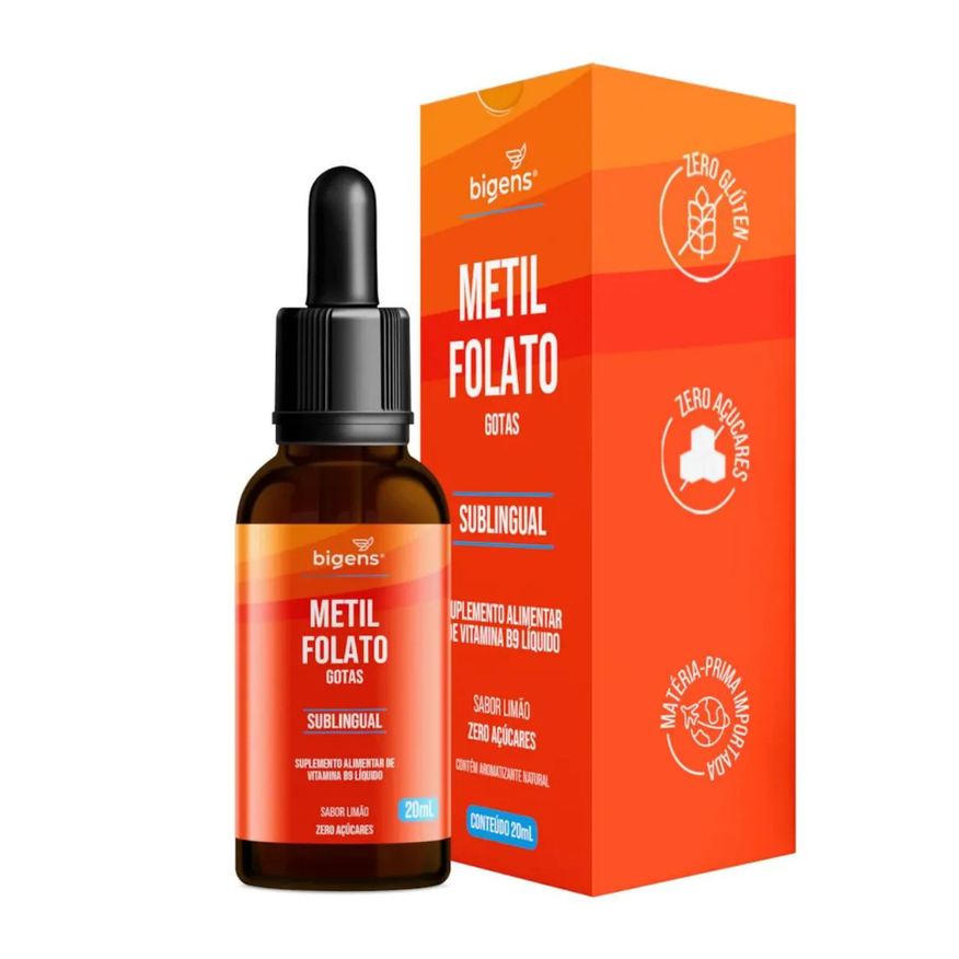 BIGENS METILFOLATO VITAMINA B9 LIMãO 20ml