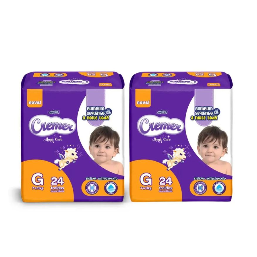 Cremer Kit C2 Fralda Magic Care Disney Tamanho G 24 Unidades