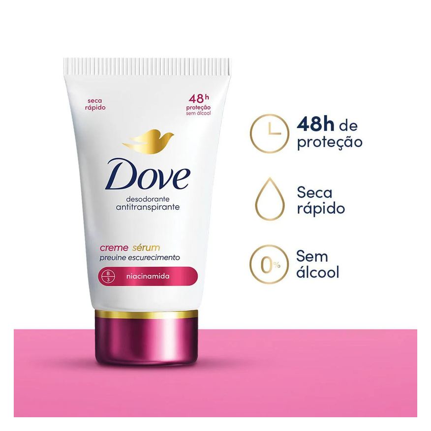 Dove Desodorante Antitranspirante Creme Sérum Previne Escurecimento Feminino 48h 50g