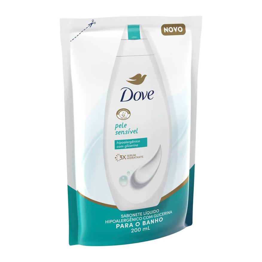 Dove Refil Sabonete Líquido Pele Sensível com Glicerina 200ml