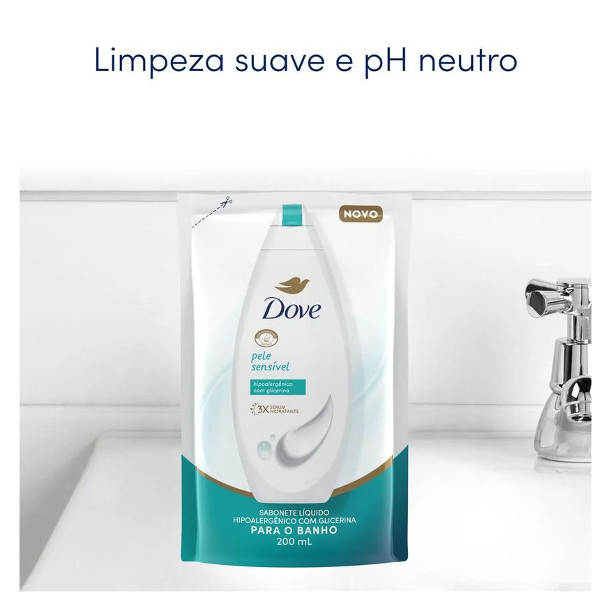 Dove Refil Sabonete Líquido Pele Sensível com Glicerina 200ml
