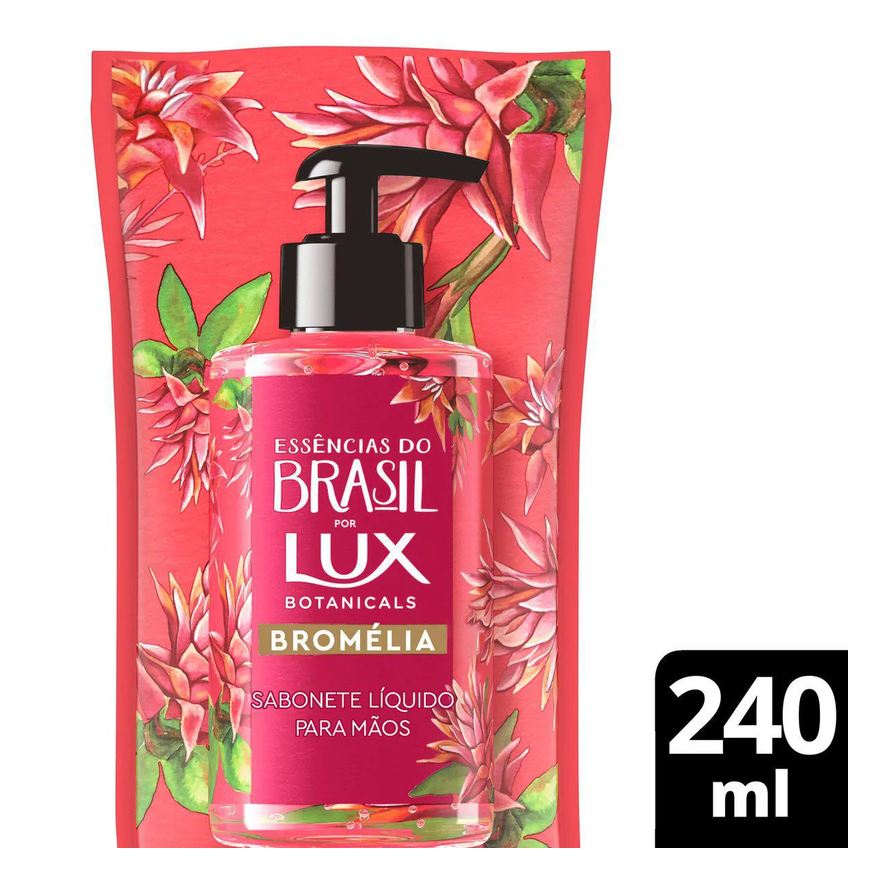 Lux Refil Sabonete Líquido para as Mãos Botanicals Essências do Brasil Bromélia 240ml