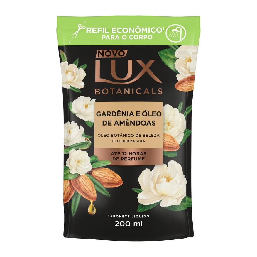 Amend Refil Sabonete Líquido Lux Botanicals Gardênia e Óleo de Amêndoas 12h Glicerinado 200ml