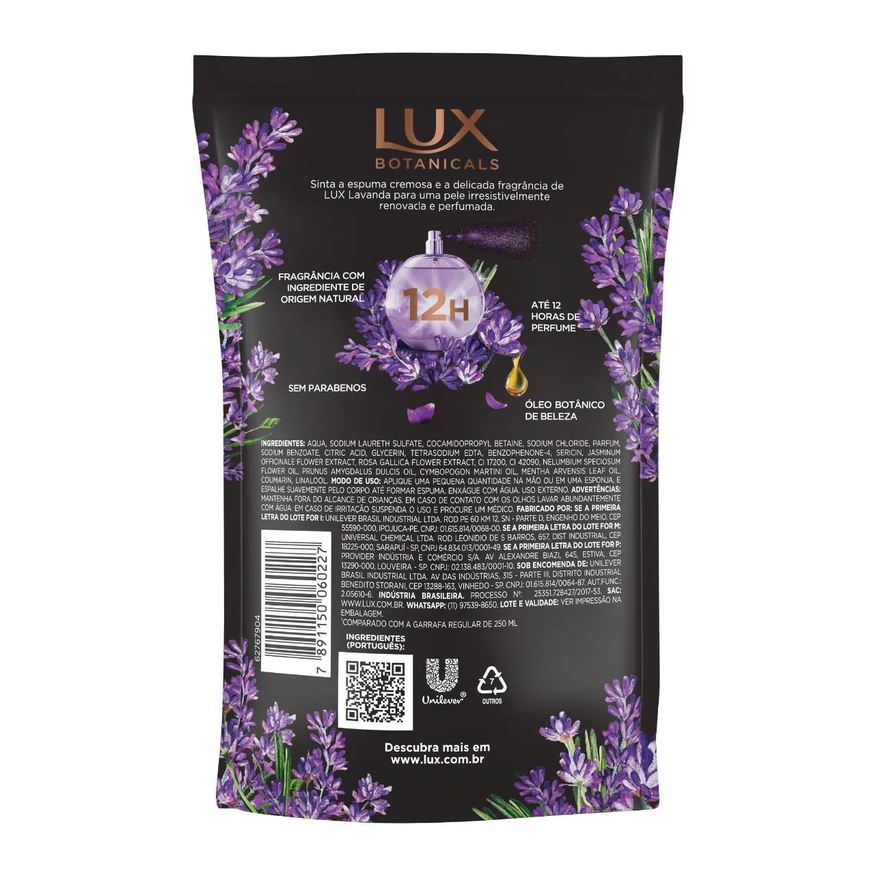 Sabonete Refil Líquido Lux Botanicals Lavanda com 200ml