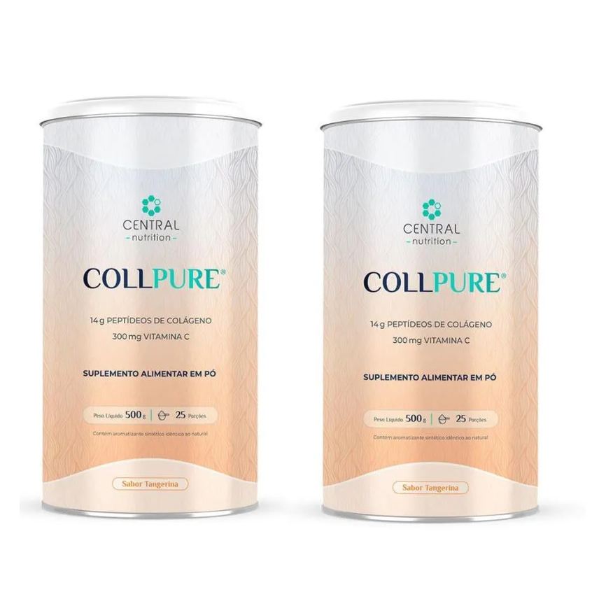 Central Nutrition Kit com 2 Collpure 500g - Sabor:tangerina