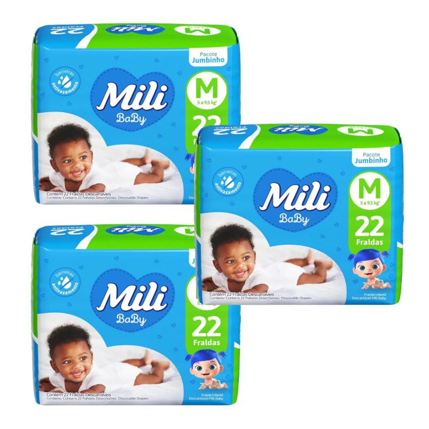 Mili Kit C3 Fralda Infantil Jumbinho M C/22