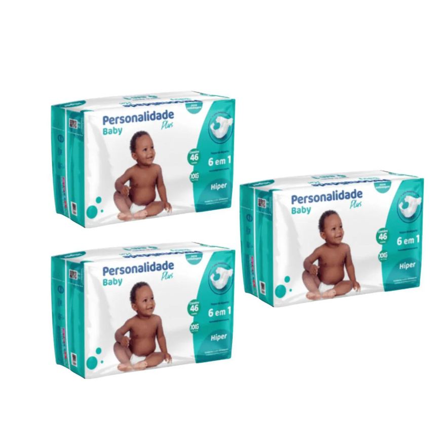 Personalidade Baby Kit C3 Fralda Infantil Baby Plus Xxg C46 - Personalidade