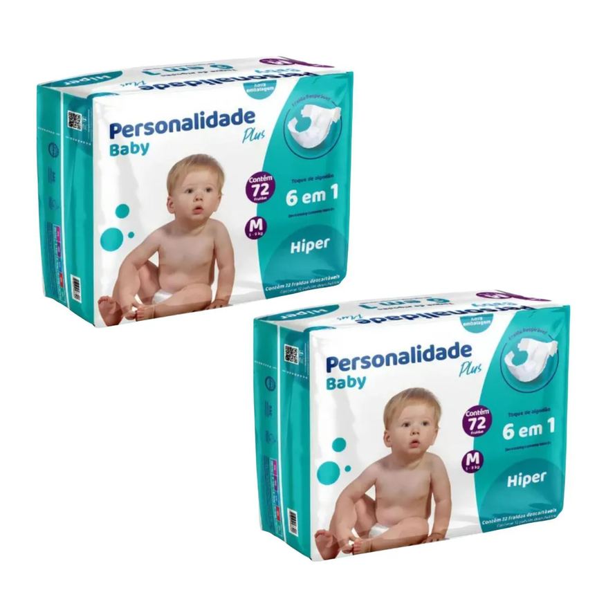 Personalidade Baby Kit C2 Fralda Infantil Baby Plus M C72 - Personalidade
