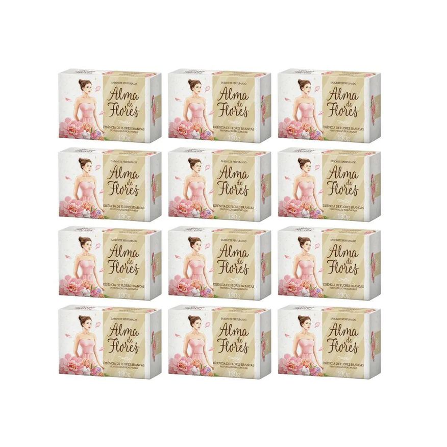 Alma de Flores Sabonete 130g Flores Brancas - Kit com 12 unidades