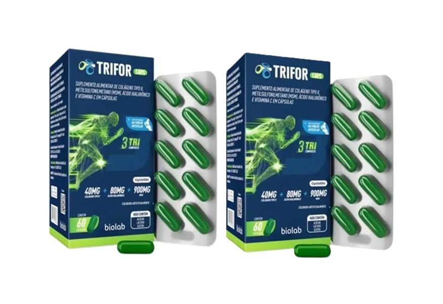 Trifor Kit 2 Suplemento Colágeno Tipo 2 60 cápsulas - Biolab