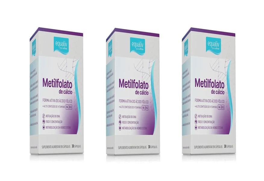 Althaia Kit 3 Suplemento Metilfolato de Cálcio 30 Cápsulas - Equaliv