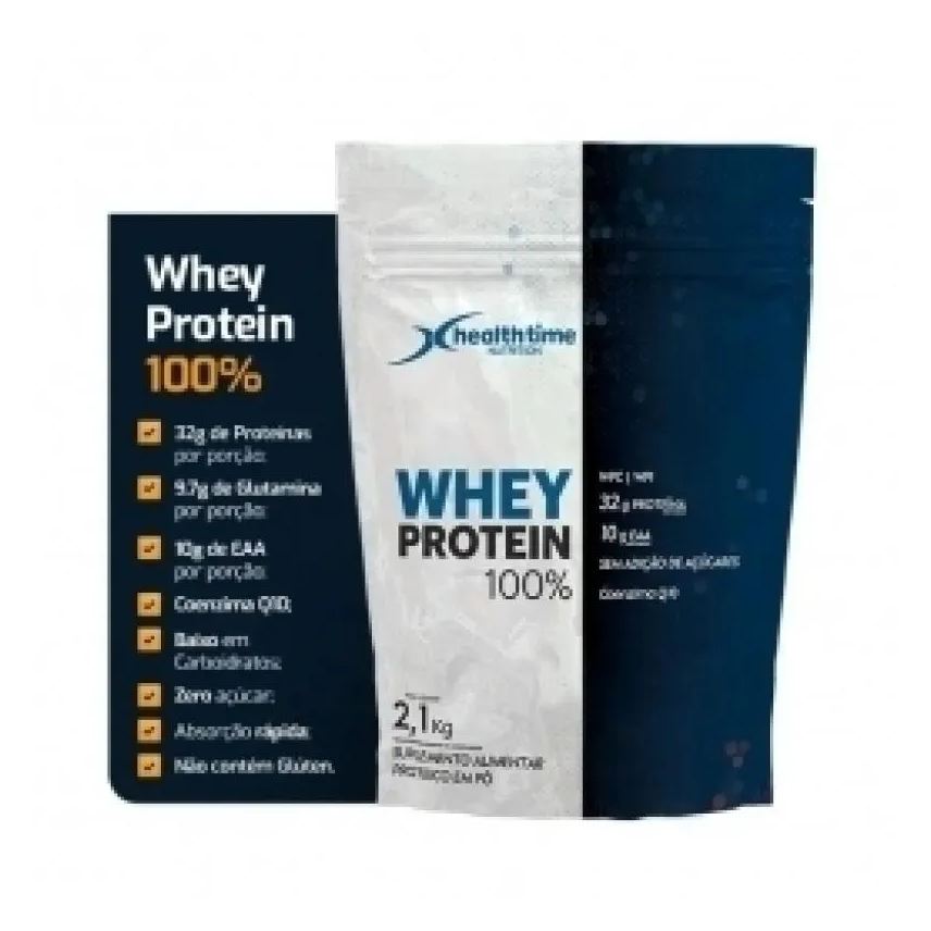 Health Time Nutrition Whey Protein 100% Refil (2,1kg) - Sabor: Cookies E Cream