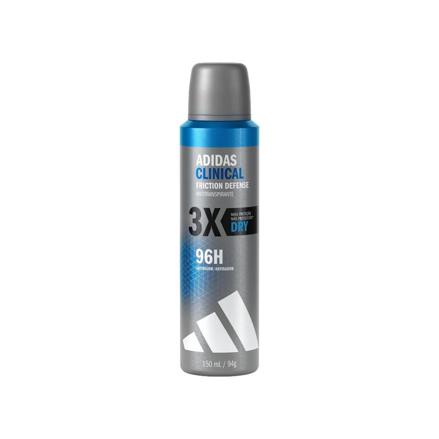 Adidas Desodorante Antitranspirante Aerossol Clinical Friction Defense Dry Masculino 96h 150ml