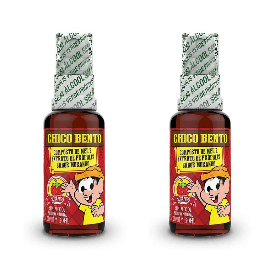 Baldoni Kit 2uni Própion Chico Bento - Spray com Mel e Morango Sem Álcool (30ml)