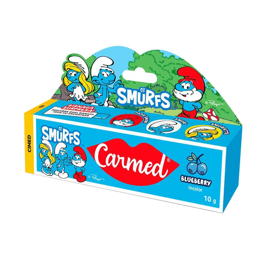 Labial Hidratante Carmed Os Smurfs Blueberry Incolor 10g