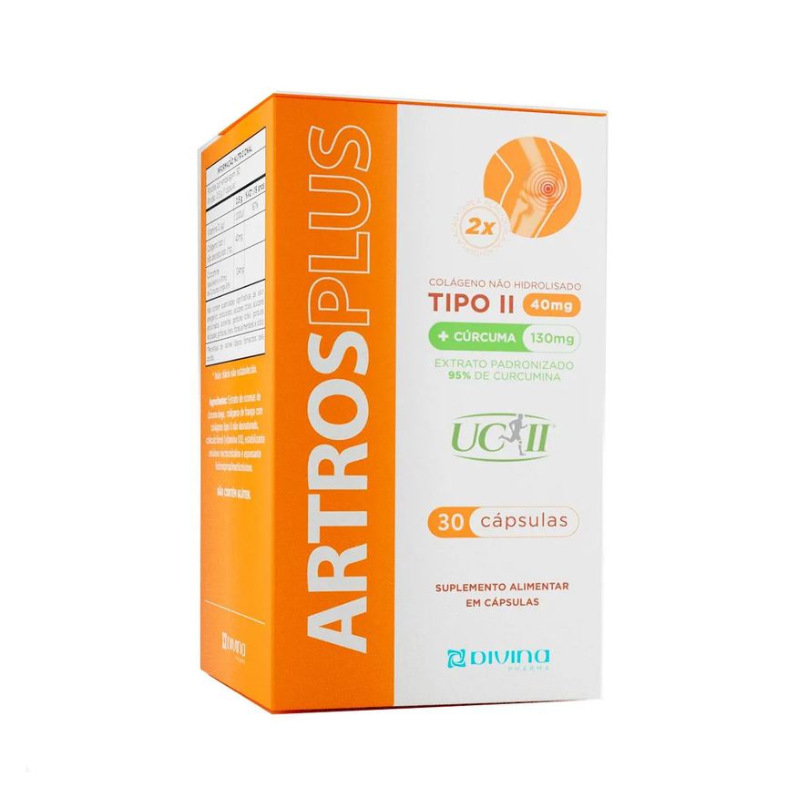 Artros Colágeno Tipo II Não Hidrolisado 40 mg + Extrato de Cúrcuma 130 mg Plus 30 Comprimidos