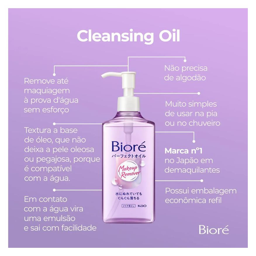 de Óleo Limpeza Demaquilante Bioré Cleansing 230ml