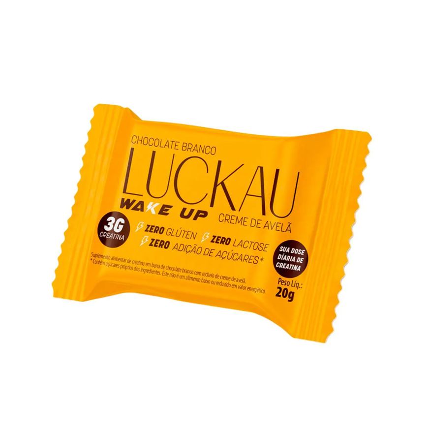 Luckau Bombom Wake Up Chocolate Branco com Creatina 3g 20g