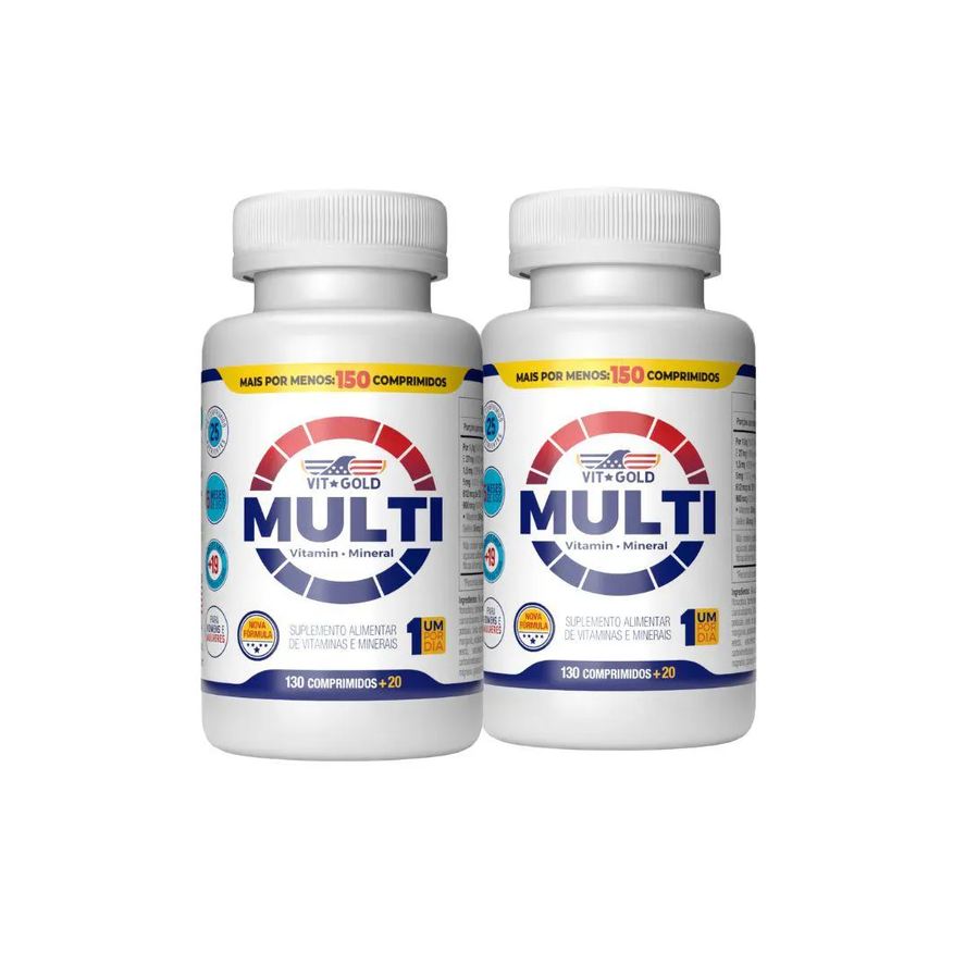 Vit Gold Multivitamínico Multi Vitgold 130 + 20 Kit 2x comprimidos