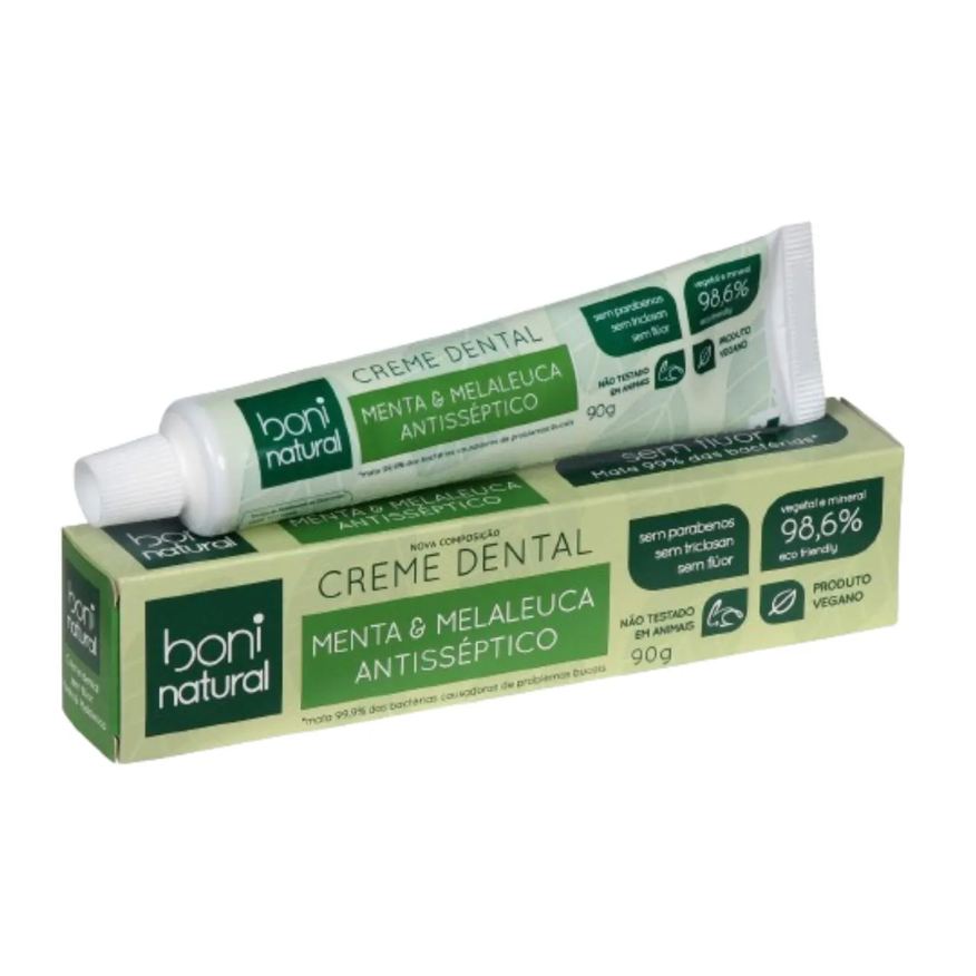 Boni Natural Pasta de Dente Natural e Vegano Menta e Melaleuca 90g