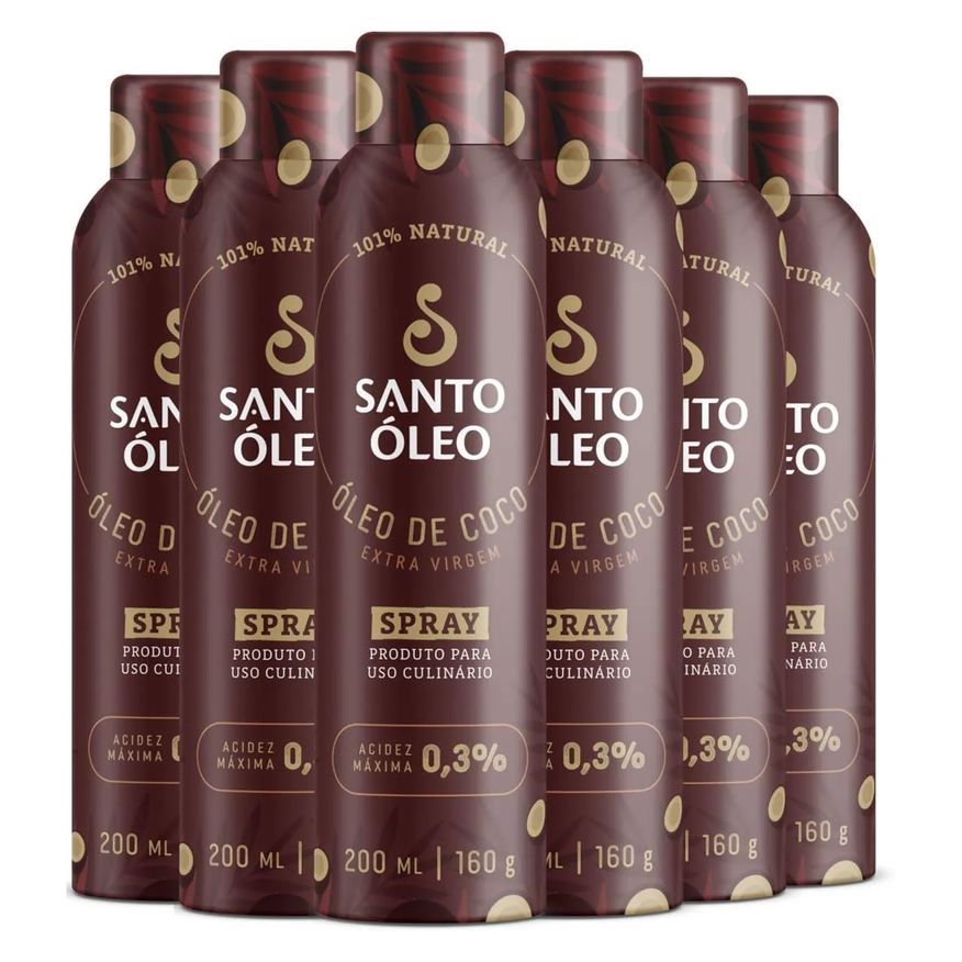 Santo Óleo Óleo de Coco Extravirgem Spray 6 X 200ml